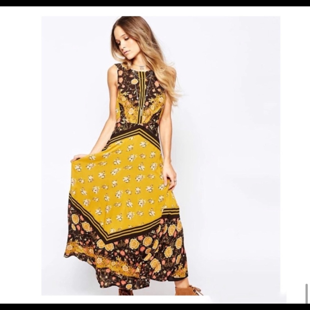 Free People Sunrise Oblivion Mustard Yellow Maxi 4